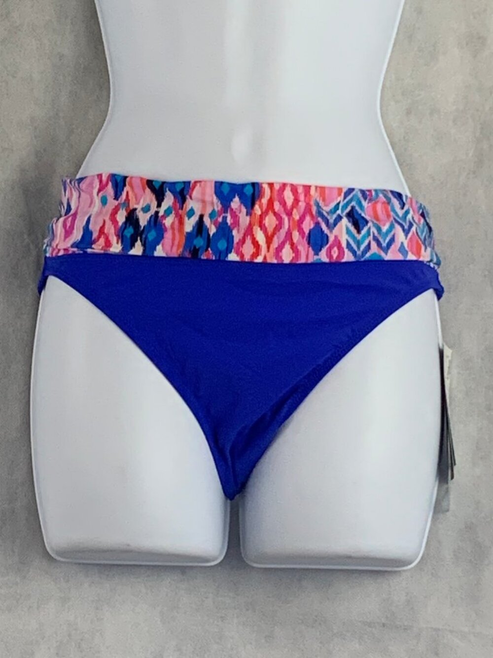 Profile by Gottex Women's Foldover Printed Bikini Bottom Swimsuit, Blue, Size 6